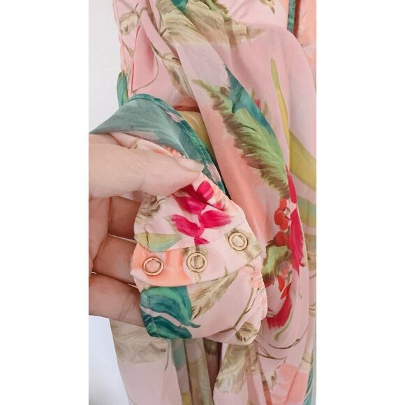 Patbo Tropicalia Laceup Maxi Dress in Harbour Pink Large - Picture 9 of 9